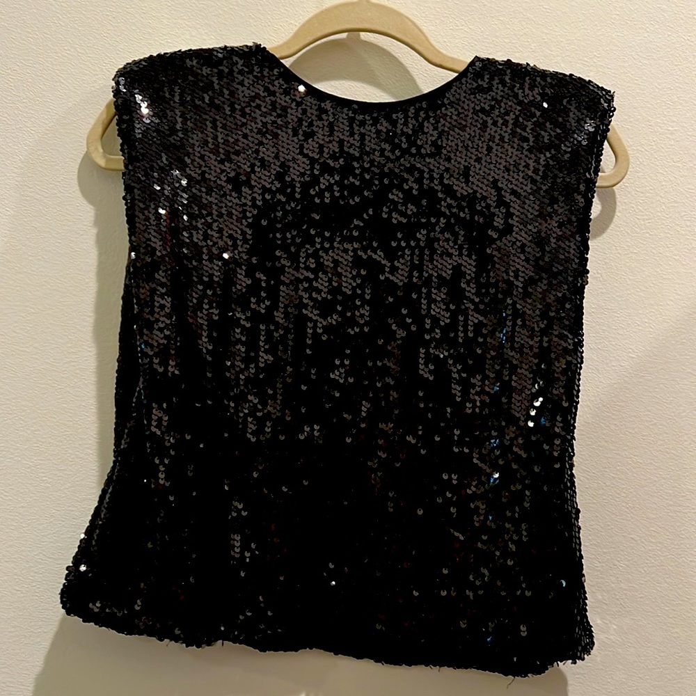Black sequin top